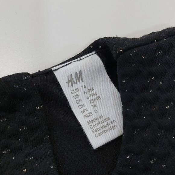 H&M Glittery jersey dress 6-9M Gold, Black jersey Polyester 80%, Viscose 15%, - Picture 4 of 4